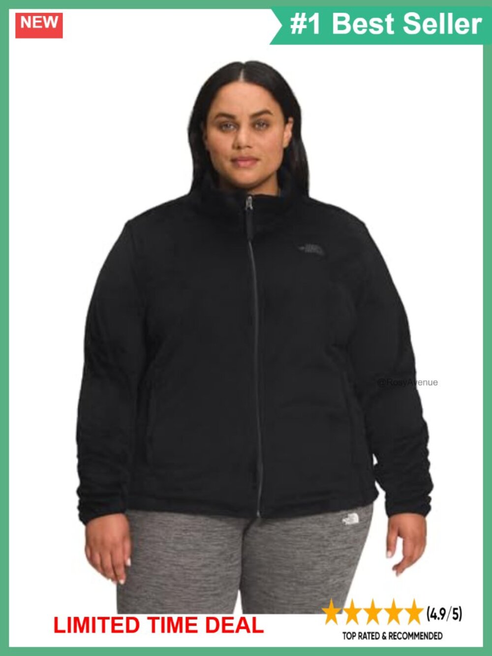 The North Face Osito Fleece Jacket Plus Size Full Zip Fuzzy Warm Coat